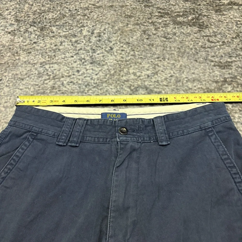 Vintage Polo Ralph Lauren Cargo Shorts Mens 33 Navy Blue Twill Classic Utility